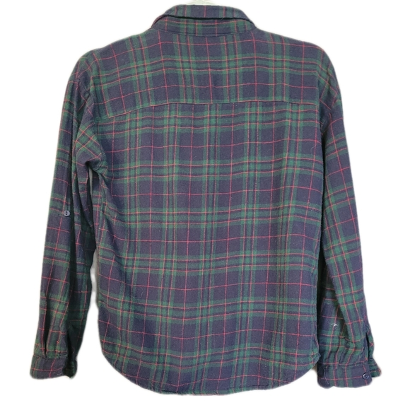 Love Notes Flannel Size Small Blue Green - Picture 3 of 5